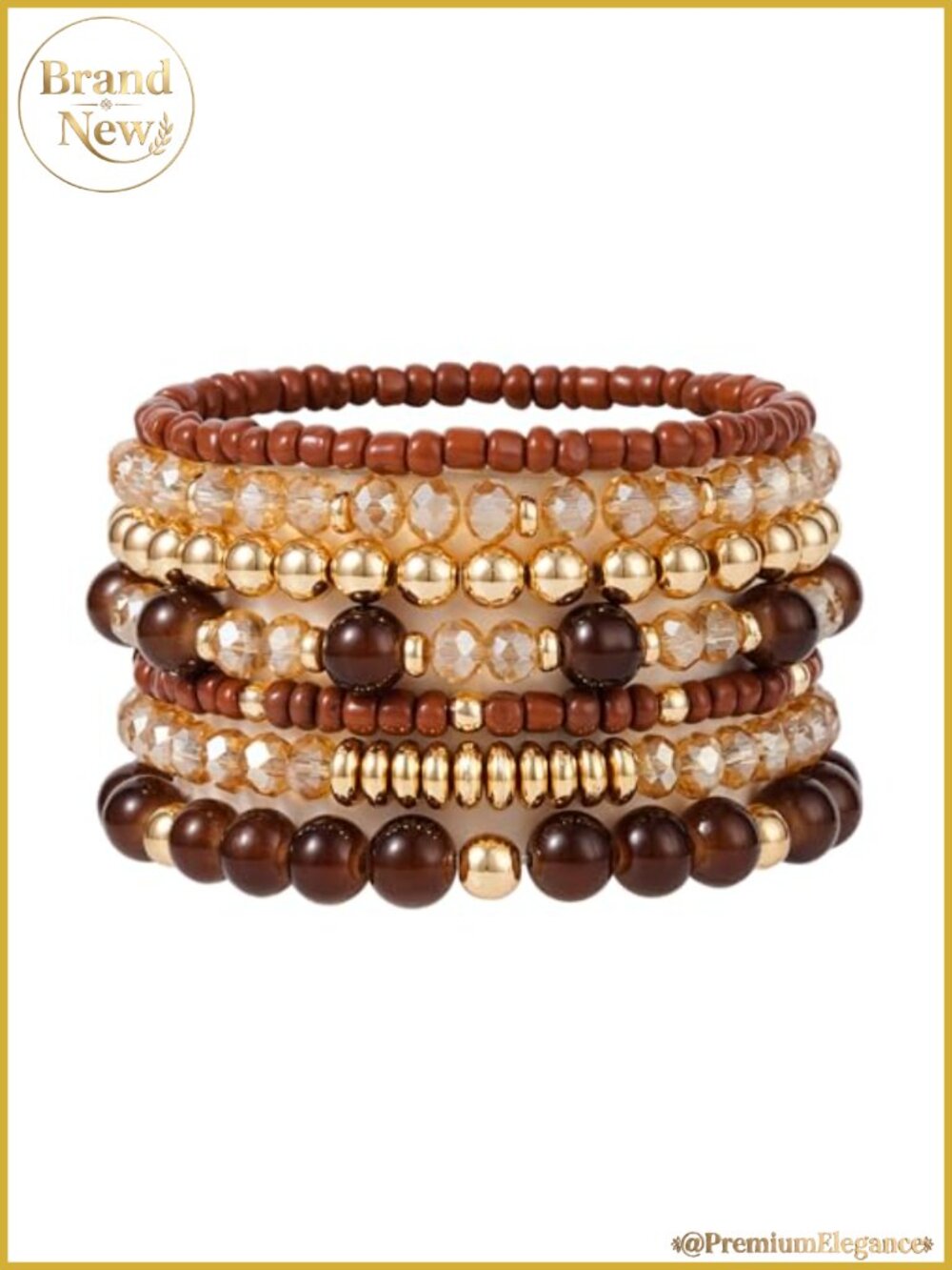 Layered Beaded Stretch Bracelets Boho Handmade Jewelry Set